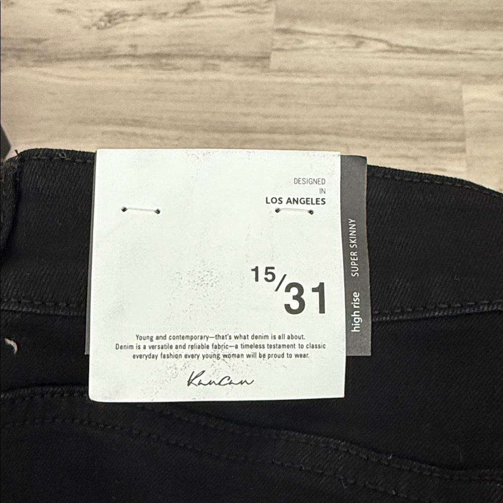 KANCAN EAST HARTFORD HIGH RISE BUTTON FLY BLACK SKINNY JEANS - Picture 5 of 5